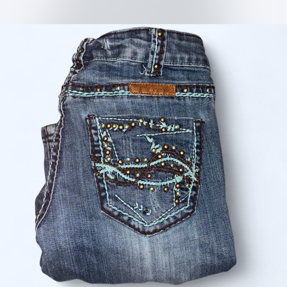 Cowgirl Tuff Denim with Turquoise Embroidery